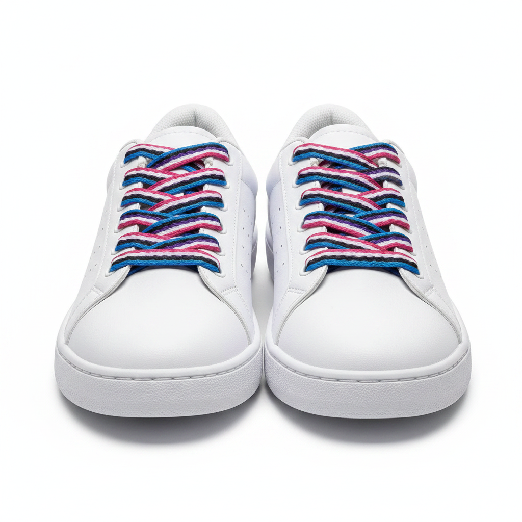 Flat Stripy Laces 130cm long 10mm wide
