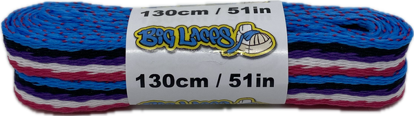 Flat Stripy Laces 130cm long 10mm wide