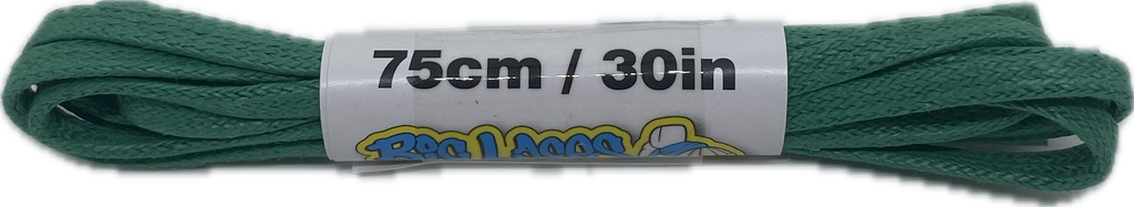 Flat Waxed Kelly Green Cotton Shoe Boot Laces - 3mm wide