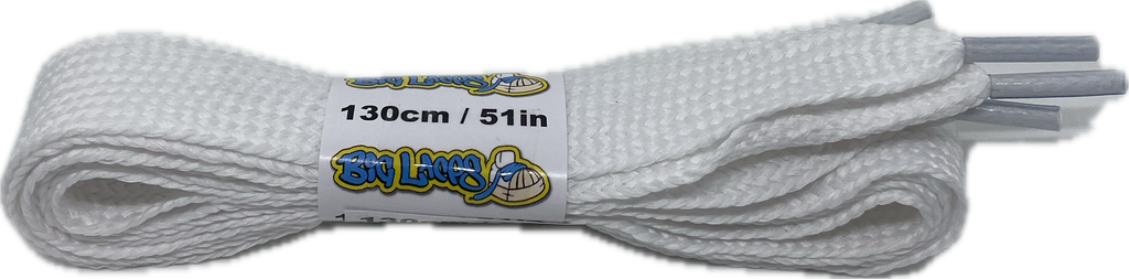 Flat White Laces 130cm long 20mm wide