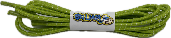 Lime_Green_White_Fleck_Elastic_Lock_Laces_3mm_wide