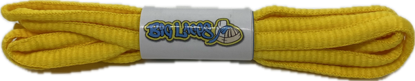 a pair of oval yellow shoelaces