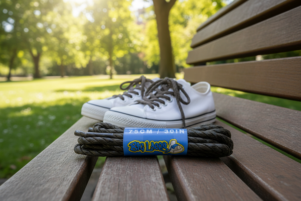 a pair of twisty brown laces suitable for shoes