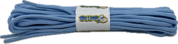 a pair of round 4mm wide baby blue shoelaces