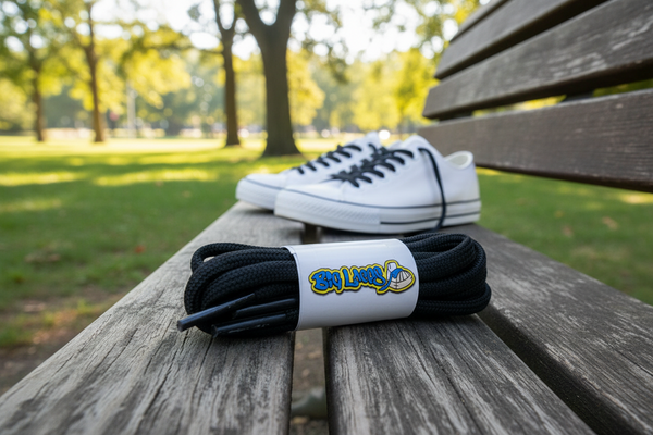 a pair of round 5mm wide black shoelaces