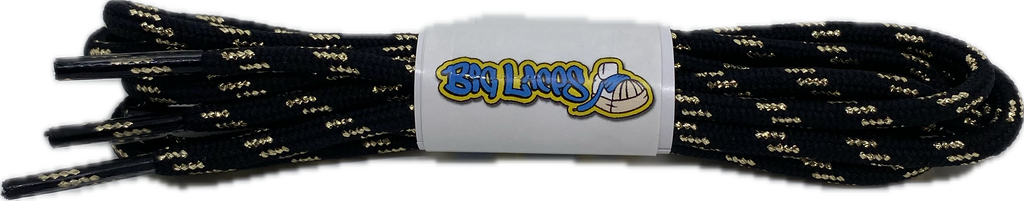 Round_Black_Gold_Walking_Boot_Laces_4mm_wide