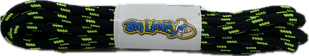 Round_Black_Neon_Green_Walking_Boot_Laces_4mm_wide