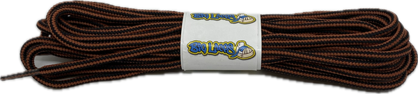 a pair of round 4mm wide black rust  shoelaces