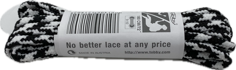 Round Black White Bootlaces 180cm x 5mm
