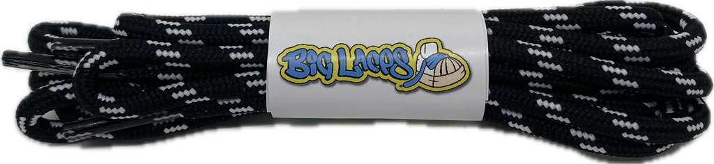 Round Black and White Fleck Bootlaces