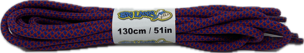 a pair of rope style 5mm wide blue and red shoelaces