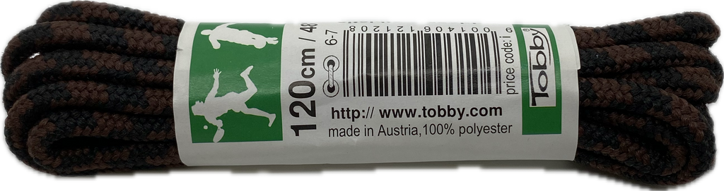 Round Brown Black Bootlaces 120cm x 5mm