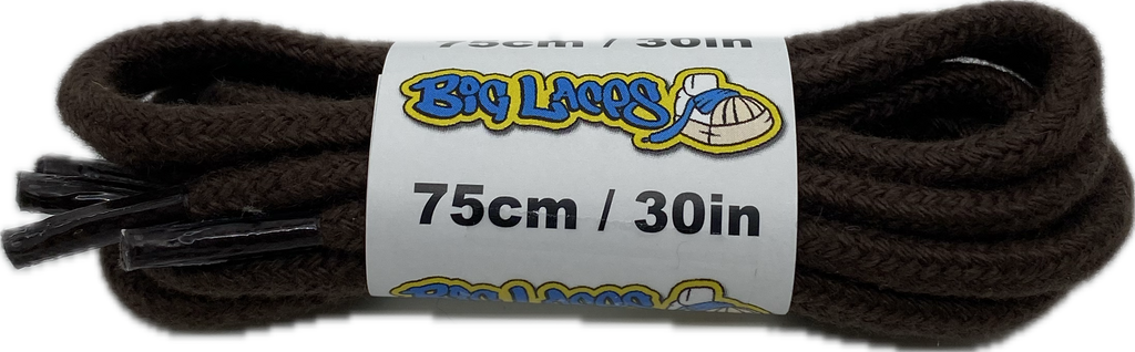 Round Cotton Brown Shoelaces 75cm x 4mm