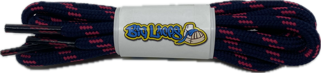 Round Dark Navy Bright Pink Laces 5mm wide – Big Laces