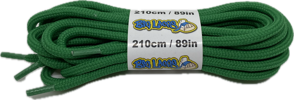 Round Green Laces 210cm long 4mm wide
