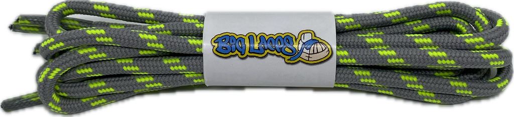 Round_Grey_Neon_Green_Walking_Boot_Laces_4mm_wide