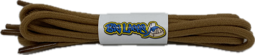 Round Cotton Light Brown Shoelaces - 3mm wide