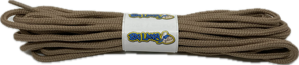 a pair of round 4mm wide light brown  shoelaces
