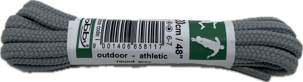 Round Light Grey Bootlaces 120cm x 5mm