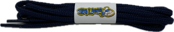 a pair of round 4mm wide navy blue shoelaces
