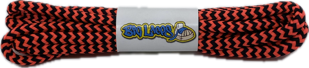 Round_Neon_Pink_Black_Walking_Boot_Laces_4mm_wide