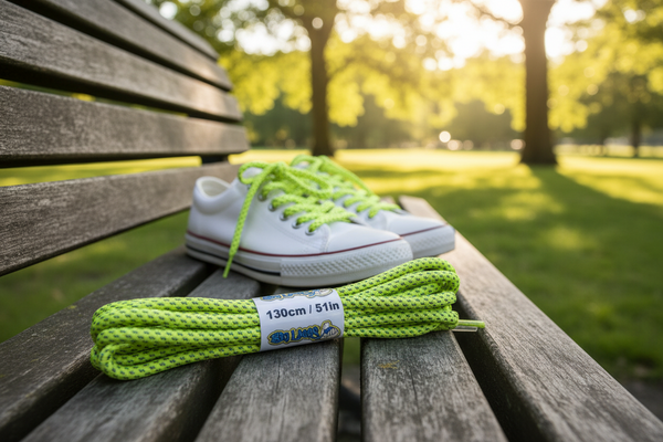 a pair of rope style 5mm wide neon yellow shoelaces with a reflective weave
