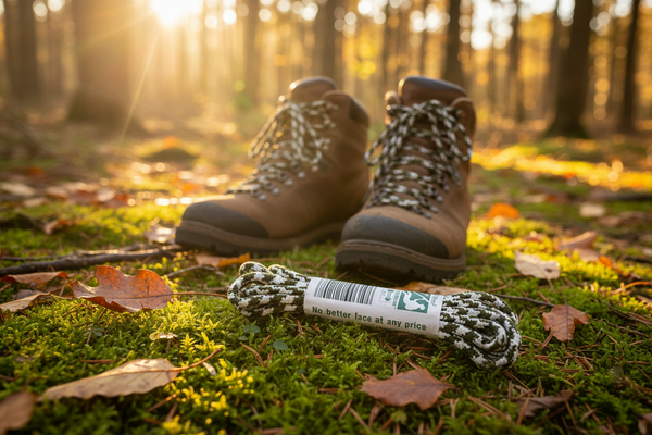 Round Olive Green White Bootlaces 120cm x 5mm