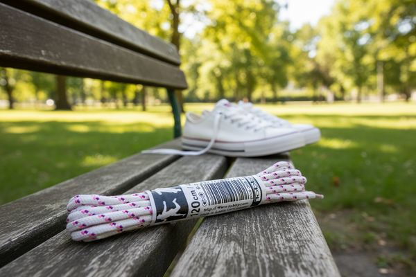 a pair of Round Patterned Strong Shoelaces/Bootlaces White Pink Neon Pink - 4mm wide