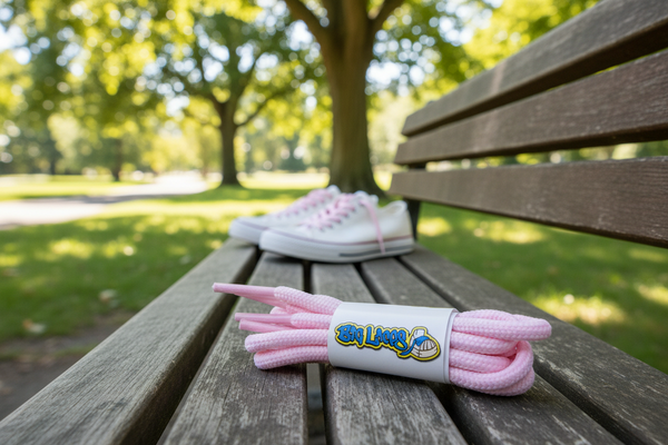 a pair of round 5mm wide pink shoelaces