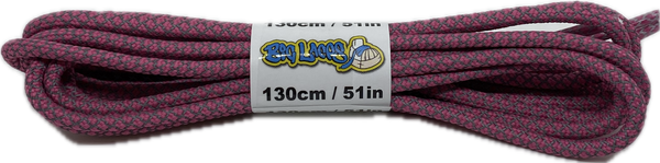 a pair of rope style 5mm wide pink shoelaces with a reflective weave