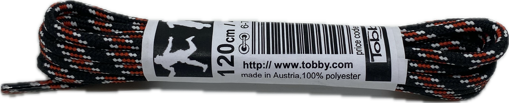 Round Strong Shoelaces/Bootlaces Black White Red - 4mm wide
