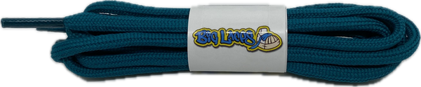 a pair of round 5mm wide teal shoelaces