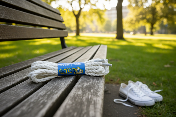 Round Twist White Shoelaces 90cm x 4mm