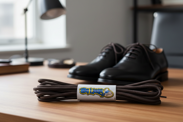 Round Waxed Brown Cotton Shoe Boot Laces - 2mm wide