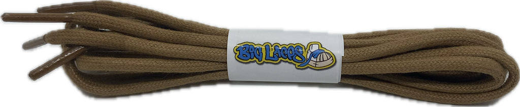 Round Waxed Light Brown Cotton Shoe Laces 3mm or 5mm wide