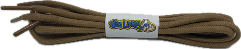 Round Waxed Light Brown Cotton Shoe Laces - 3mm or 5mm wide