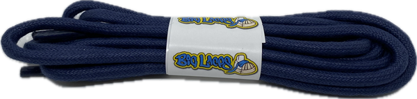 Round Waxed Navy Blue Cotton Shoe Laces - 3mm or 5mm wide