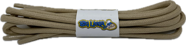 Round Waxed Oatmeal Cotton Shoe Laces - 3mm or 5mm wide