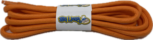 Round Waxed Orange Cotton Shoe Laces - 3mm or 5mm wide