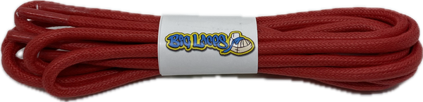 Round Waxed Red Cotton Shoe Laces - 3mm or 5mm wide