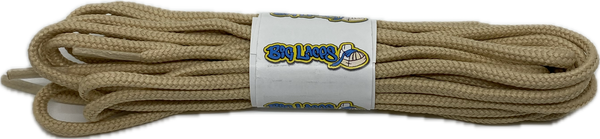 a pair of round 4mm wide wheat beige shoelaces