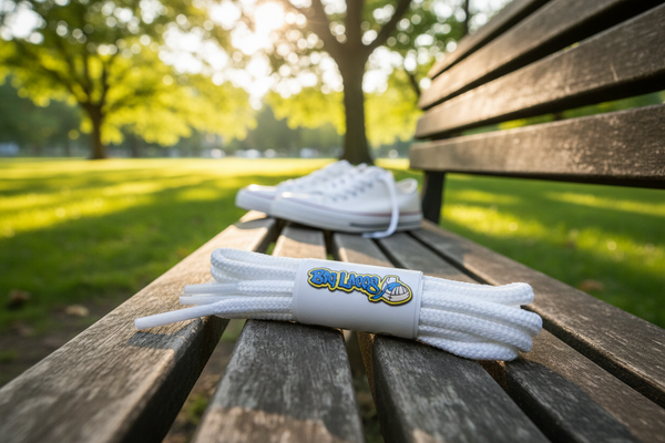 a pair of round 4mm wide white shoelaces