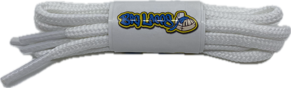 a pair of round 4mm wide white shoelaces