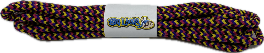 Round_Yellow_Pink_Purple_Black_Walking_Boot_Laces_4mm_wide