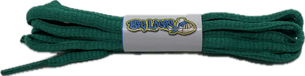 a pair of oval sea green shoelaces for running shoes