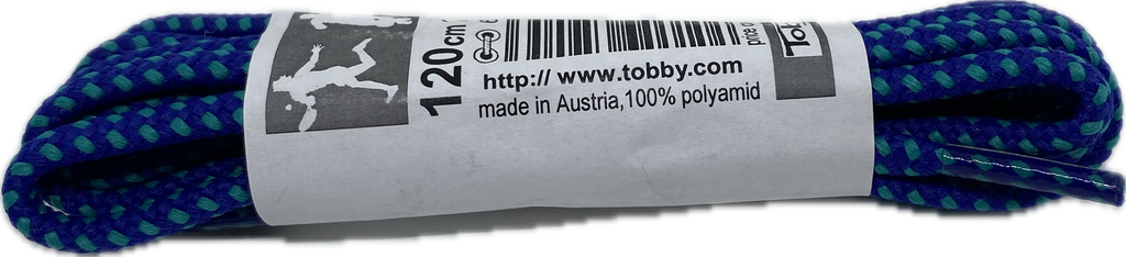 Strong Round Blue and Turquoise Walking Boot Laces - 5mm wide