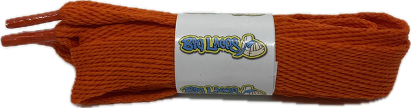 a pair of flat burnt orange 20mm wide shoelaces
