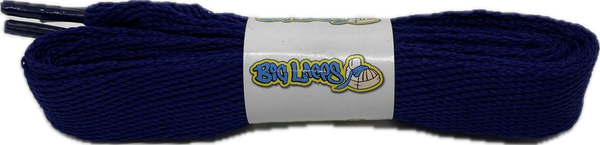 a pair of flat french blue 20mm wide shoelaces
