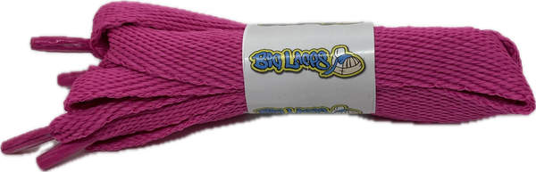 a pair of flat hot berry pink 20mm wide shoelaces
