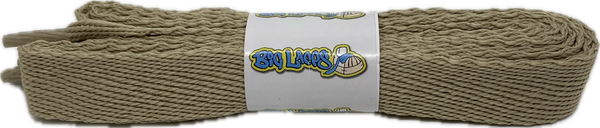 a pair of flat oatmeal beige 20mm wide shoelaces

